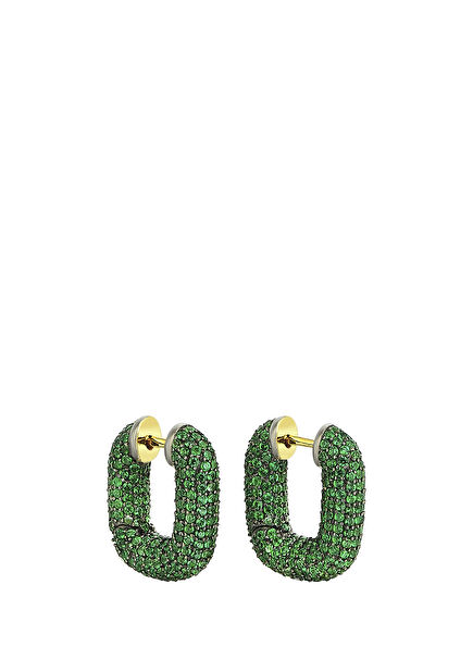 Pave Diamonds Women's Gold Earrings